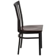Bowery Hill Contemporary Restaurant Dining Chair in Black and Walnut