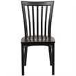 Bowery Hill Contemporary Restaurant Dining Chair in Black and Walnut