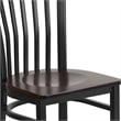 Bowery Hill Contemporary Restaurant Dining Chair in Black and Walnut