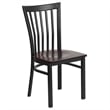 Bowery Hill Contemporary Restaurant Dining Chair in Black and Walnut