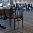 Bowery Hill Contemporary Restaurant Dining Chair in Black and Walnut