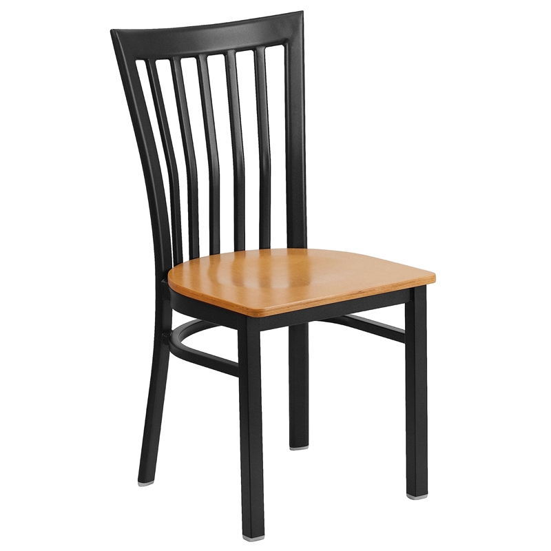 Bowery Hill Contemporary Restaurant Dining Chair in Black and Natural