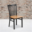 Bowery Hill Contemporary Restaurant Dining Chair in Black and Natural