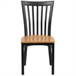 Bowery Hill Contemporary Restaurant Dining Chair in Black and Natural