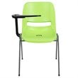 Bowery Hill Plastic Classroom Chair in Green with Right Arm Tablet