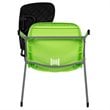 Bowery Hill Plastic Classroom Chair in Green with Right Arm Tablet