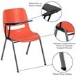 Bowery Hill Plastic Classroom Chair in Orange with Right Arm Tablet
