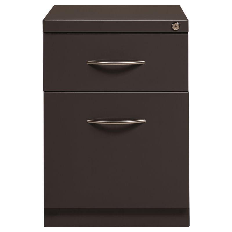 Bowery Hill Mobile Pedestal File 2-Drawer Filing Cabinet Box/File in Charcoal
