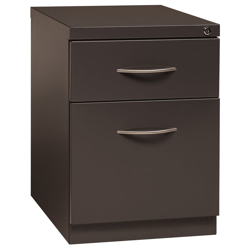Bowery Hill Mobile Pedestal File 2-Drawer Filing Cabinet Box/File in Charcoal