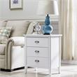 Bowery Hill Wood Nightstand with Drawer/Door Storage & AC/USB Outlet in White