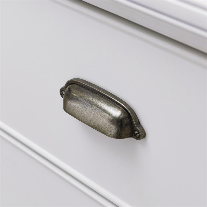 Bowery Hill Wood Nightstand with Drawer/Door Storage & AC/USB Outlet in White