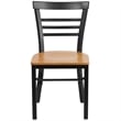 Bowery Hill Contemporary Restaurant Dining Chair in Black and Natural