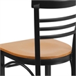 Bowery Hill Contemporary Restaurant Dining Chair in Black and Natural