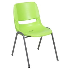 Bowery Hill Contemporary Plastic Stack Chair In Green Finish
