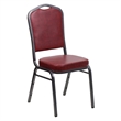 Bowery Hill Contemporary Banquet Stacking Chair in Burgundy Finish
