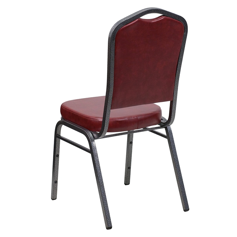Bowery Hill Contemporary Banquet Stacking Chair in Burgundy Finish