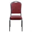 Bowery Hill Contemporary Banquet Stacking Chair in Burgundy Finish