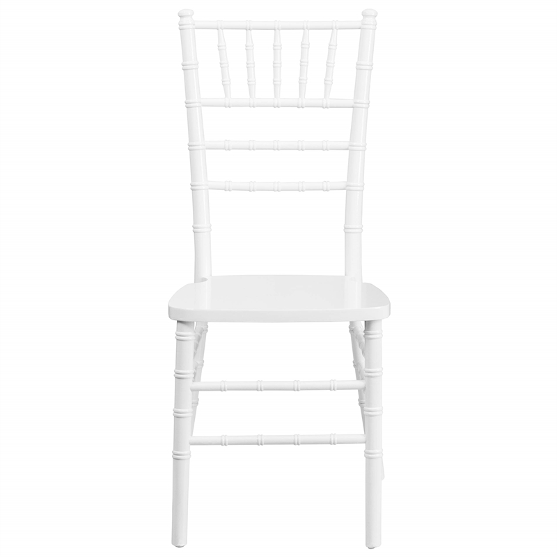 Bowery Hill Wood Chiavari Stacking Dining Side Chair in White