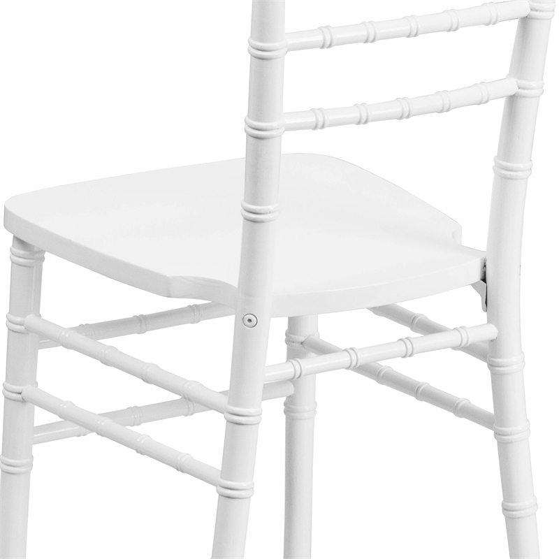Bowery Hill Wood Chiavari Stacking Dining Side Chair in White