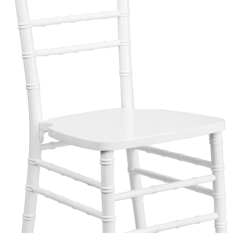 Bowery Hill Wood Chiavari Stacking Dining Side Chair in White