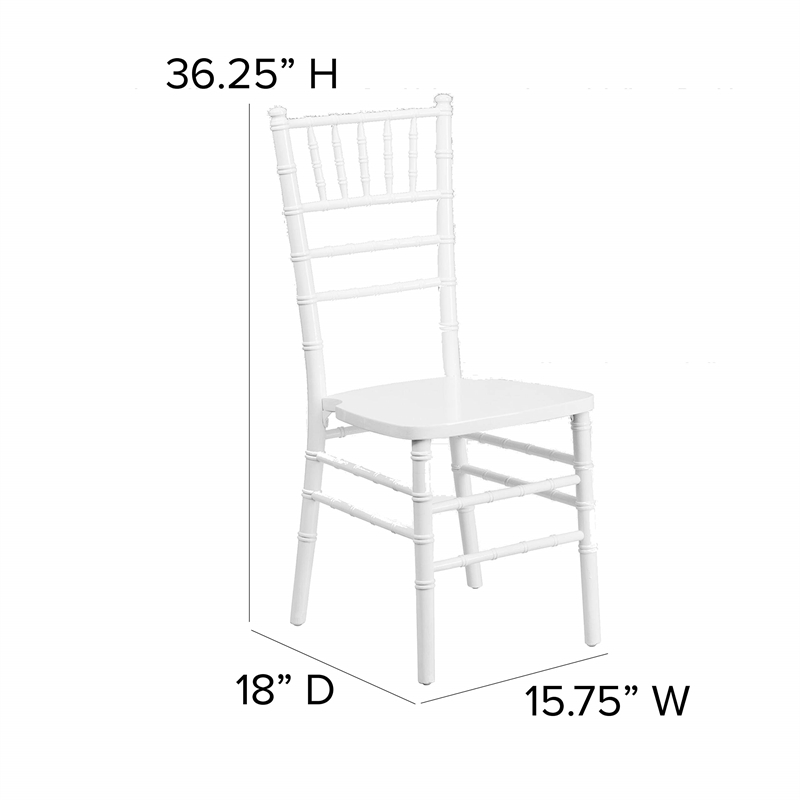 Bowery Hill Wood Chiavari Stacking Dining Side Chair in White