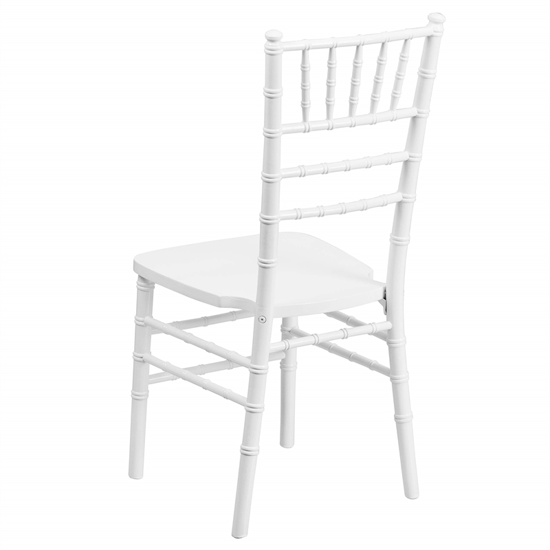 Bowery Hill Wood Chiavari Stacking Dining Side Chair in White