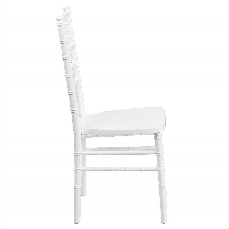 Bowery Hill Wood Chiavari Stacking Dining Side Chair in White