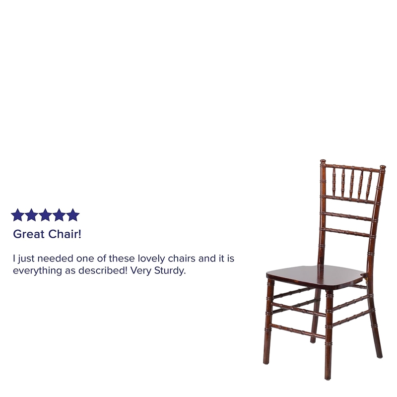Bowery Hill Wood Chiavari Stacking Dining Side Chair in Fruitwood