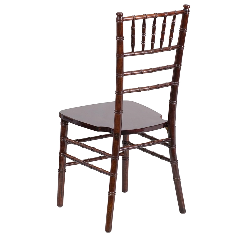 Bowery Hill Wood Chiavari Stacking Dining Side Chair in Fruitwood
