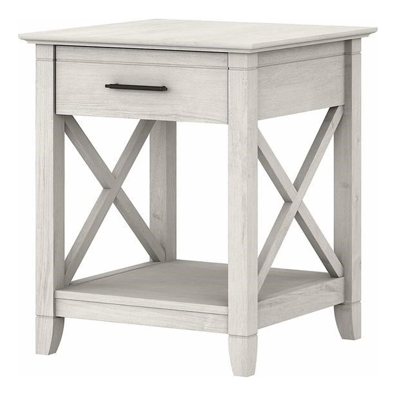 Bowery Hill Nightstand with Drawer in Linen White Oak - Engineered Wood