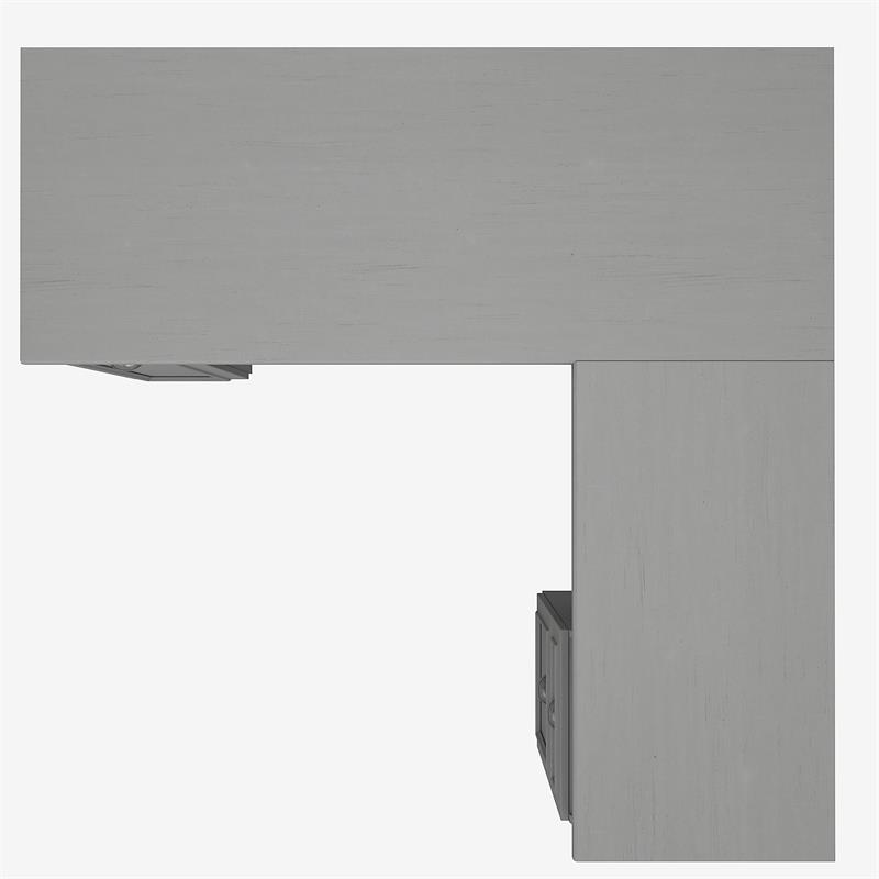 Bowery Hill Modern 60W L Shaped Desk with Storage in Cape Cod Gray