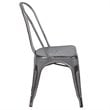 Bowery Hill Distressed Stackable Metal Dining Side Chair in Silver Gray