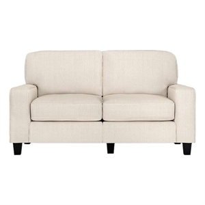 Bowery Hill 61&quot Track Arm Sofa Loveseat with Removable Covers Buckwheat