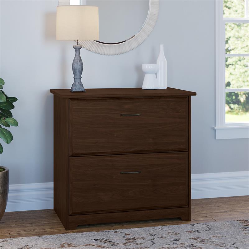 Bowery Hill 2 Drawer Lateral File Cabinet in Modern Walnut - Engineered Wood