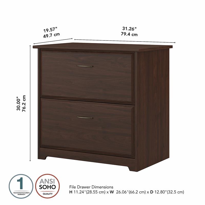 Bowery Hill 2 Drawer Lateral File Cabinet in Modern Walnut - Engineered Wood
