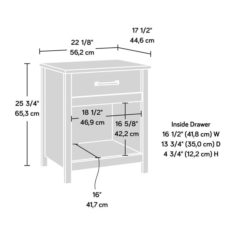 Bowery Hill Engineered Wood Nightstand in Sindoori Mango/Natural