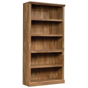 Bowery Hill Engineered Wood 5-Shelf Tall Bookcase in Sindoori Mango/Brown