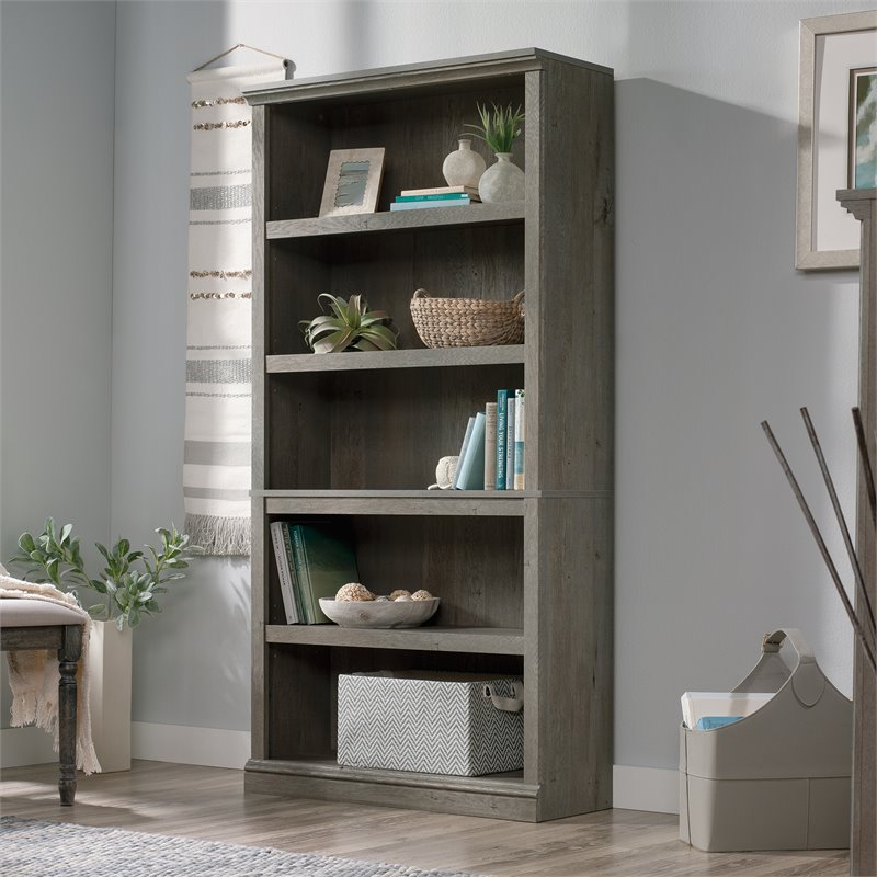 Bowery Hill Modern Engineered Wood 5-Shelf Bookcase in Mystic Oak