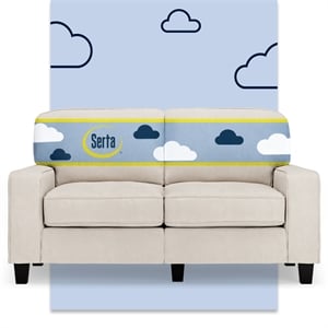 Bowery Hill 61&quot Track Arm Sofa Loveseat with Removable Covers Cream White