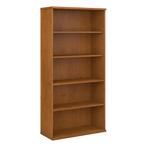 Bowery Hill 36W 5 Shelf Bookcase in Natural Cherry - Engineered Wood