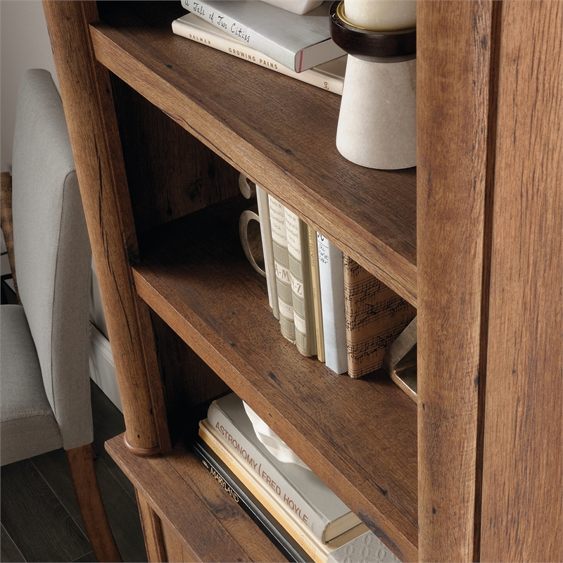 Bowery Hill Traditional Engineered Wood 3-Shelf Bookcase in Vintage Oak