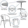 Bowery Hill Contemporary 5 Piece Round Patio Dining Set in Aluminum