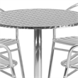 Bowery Hill Contemporary 5 Piece Round Patio Dining Set in Aluminum