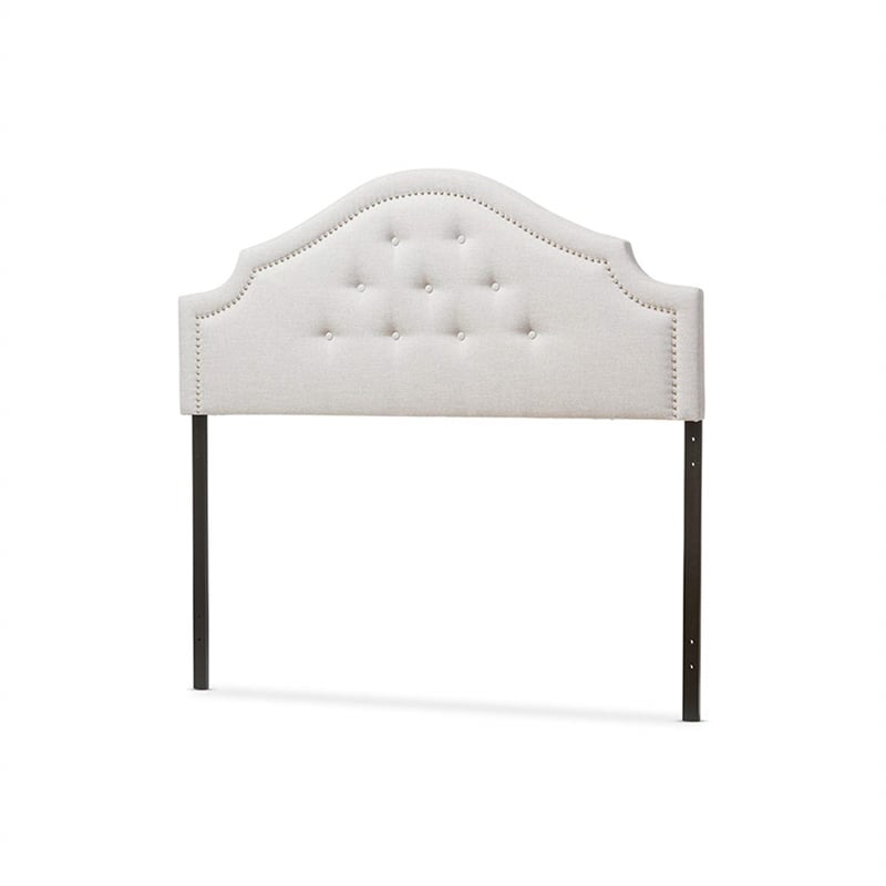 Bowery Hill Modern Upholstered Full Headboard in Grayish Beige