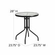 Bowery Hill Contemporary 3 Piece Round Patio Bistro Set in Black