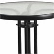 Bowery Hill Contemporary 3 Piece Round Patio Bistro Set in Black