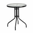 Bowery Hill Contemporary 3 Piece Round Patio Bistro Set in Black