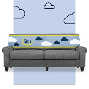 Bowery Hill 78&quot Rolled Arm Sofa with Removable Covers Dark Gray