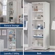 Bowery Hill Contemporary Engineered Wood Storage Cabinet in White Finish