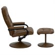 Bowery Hill Contemporary Recliner and Ottoman in Brown with Base
